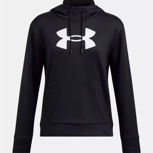 NEW Women's Under Armour Fleece Big Logo Hoodie Black White Size XLarge MSRP $55